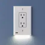 Outlet Wall Plate With Led Night Lights-No Batteries Or Wires