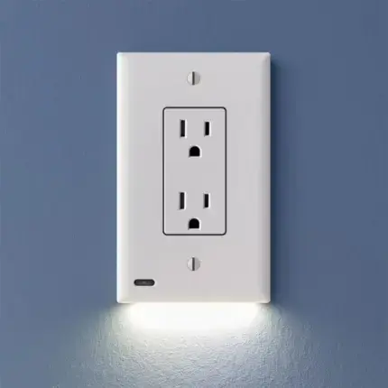 Outlet Wall Plate With Led Night Lights-No Batteries Or Wires