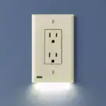 Outlet Wall Plate With Led Night Lights-No Batteries Or Wires