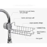 Adjustable Sink Drain Rack Sponge Storage Faucet Holder