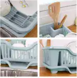 Compact Kitchen Dish Drying Rack with Drip Tray