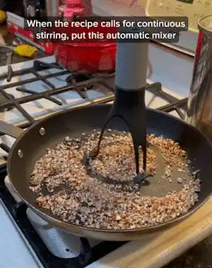 Hands-free cooking with automatic stirrer