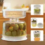 Pickle and Olives Jar Container with Strainer - Image 3